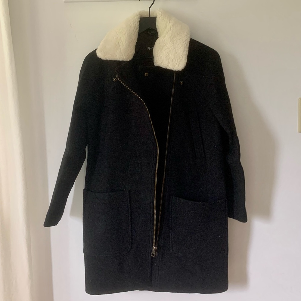 EUC Madewell Fur Collar Coat